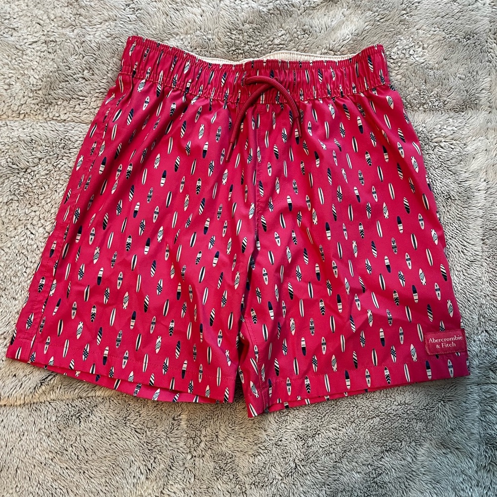 Boys Abercrombie & Fitch Pink Surfboard Swim Trunks